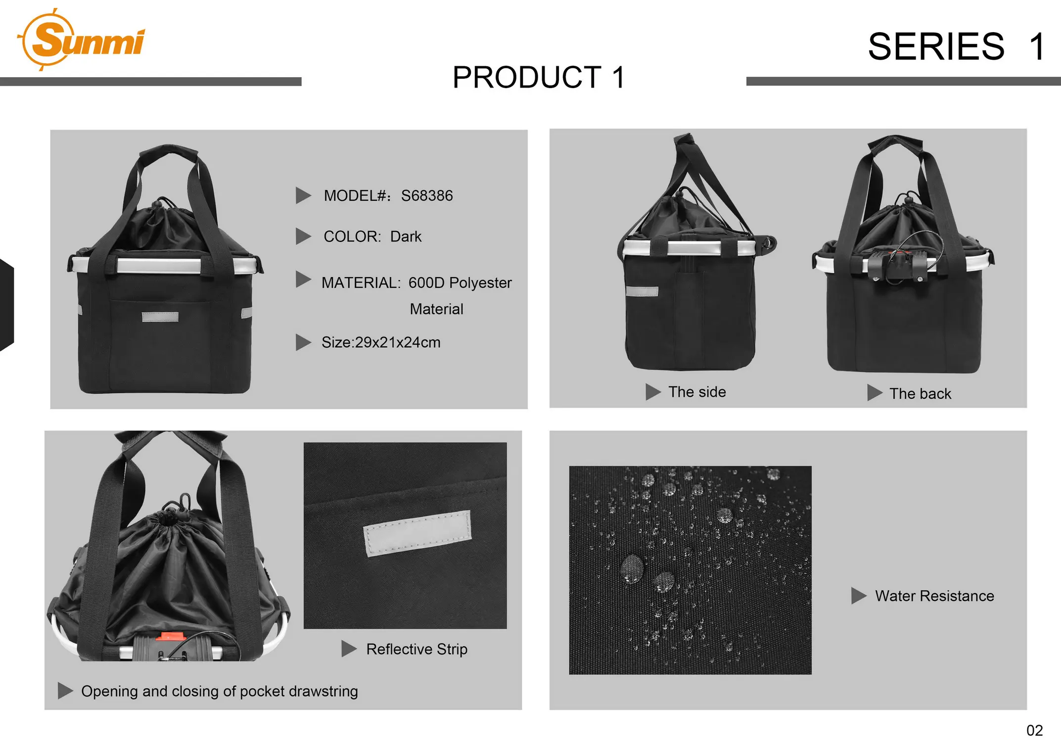 S68386 Bike handlebar bag