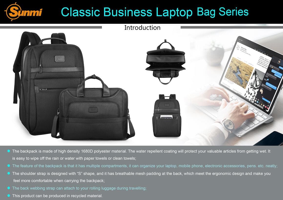 SN69159 Classic business laptop backpack